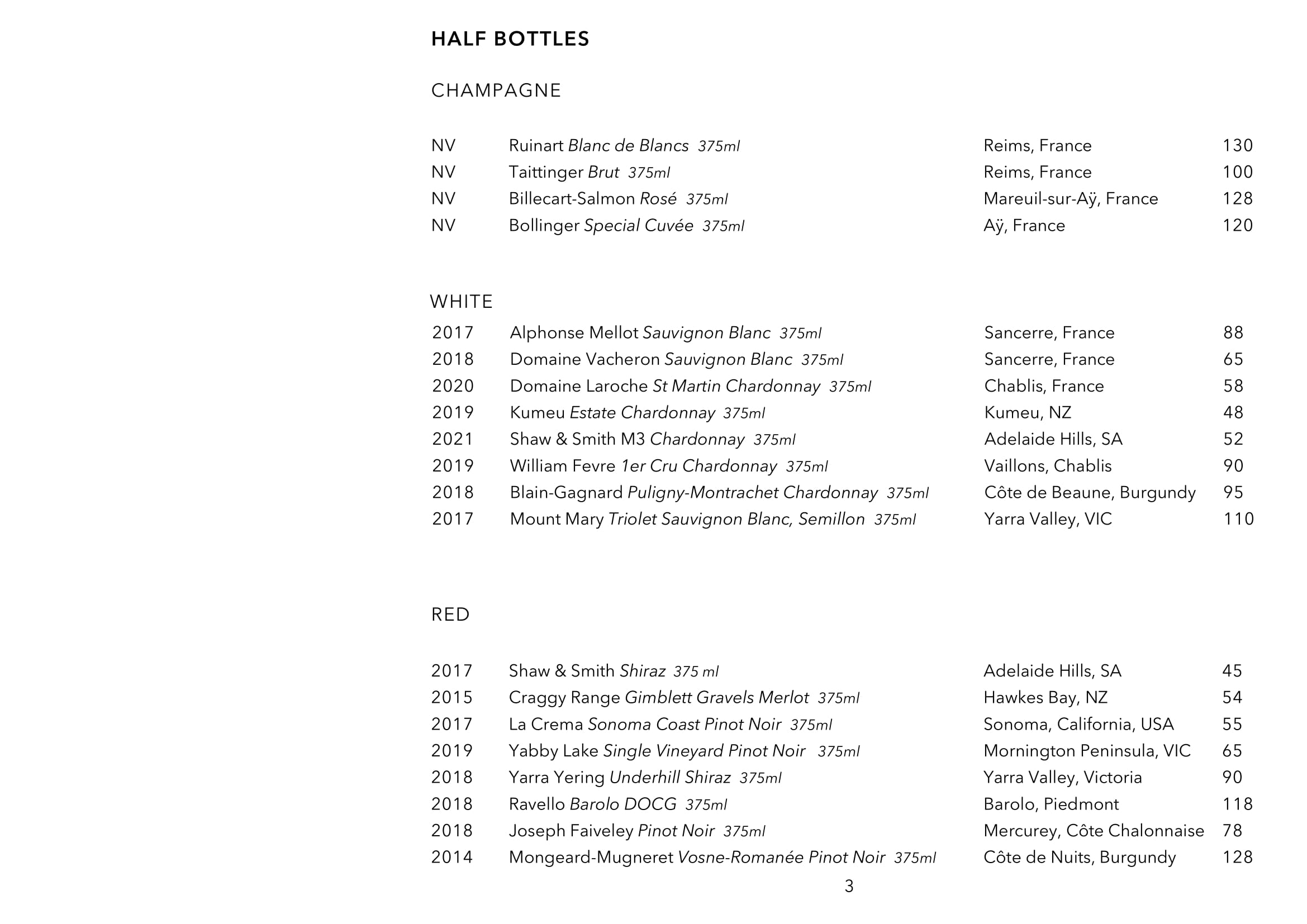 Sails Wine List 03