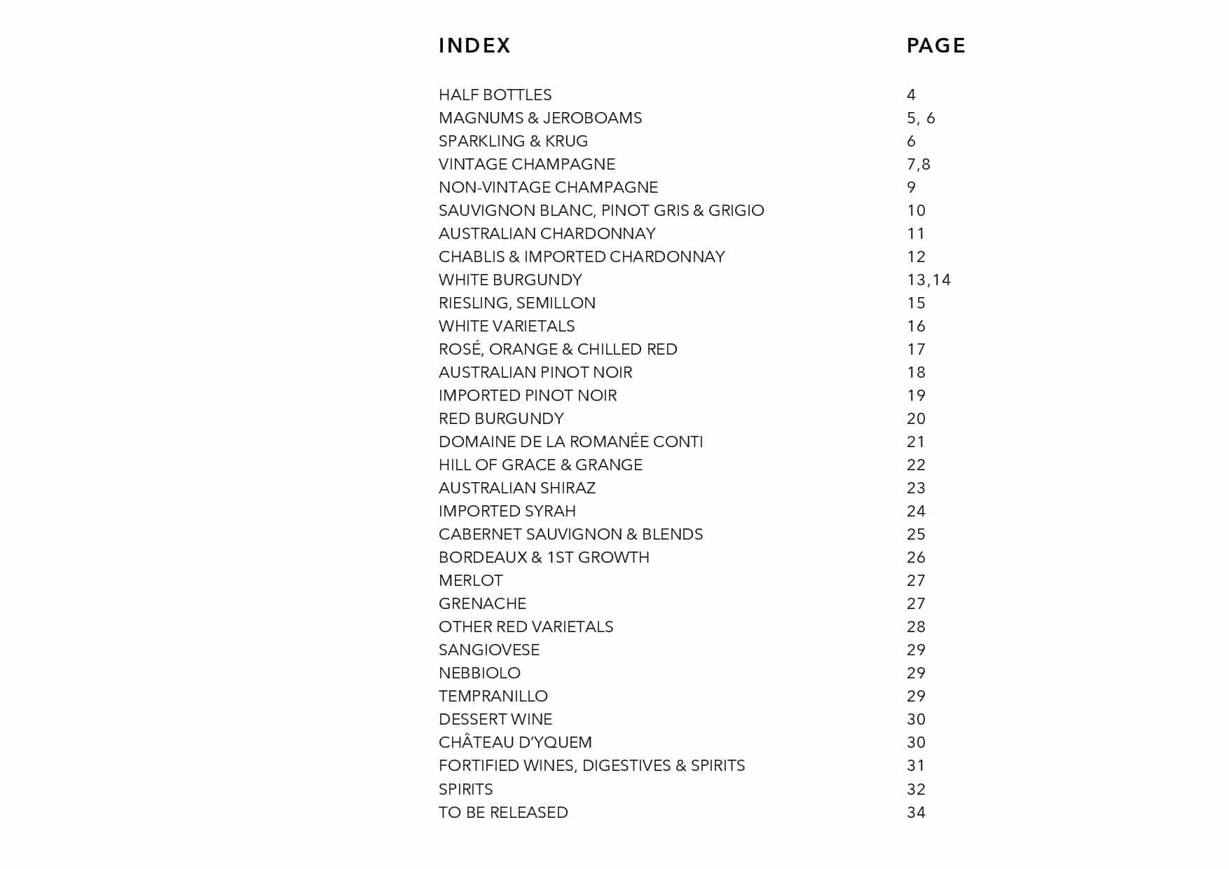 Sails Wine List Page 003