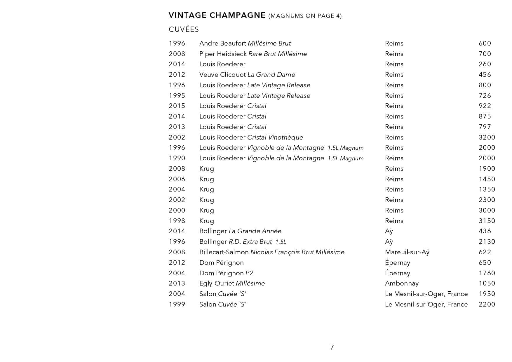 Sails Wine List Page 007