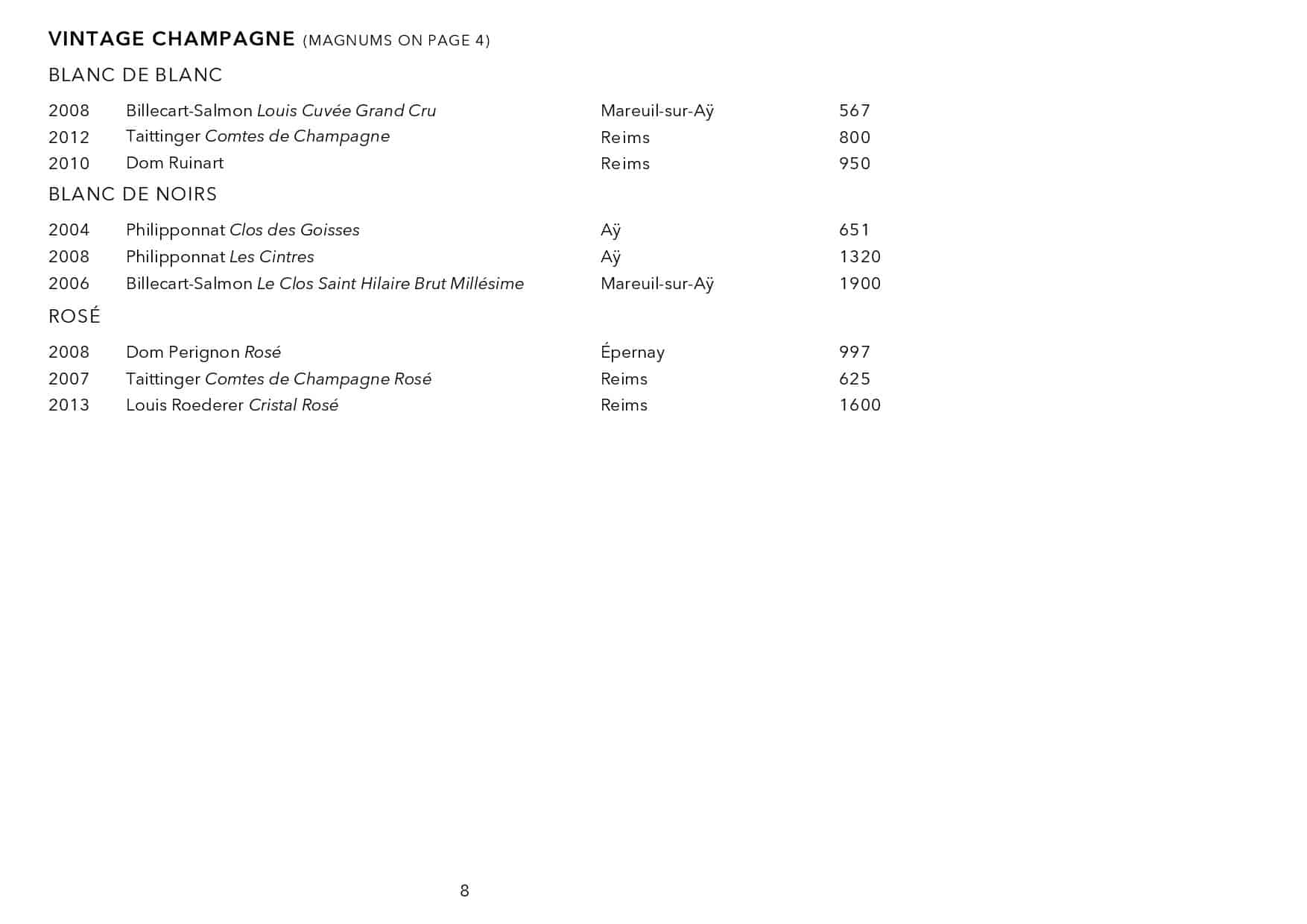 Sails Wine List Page 008