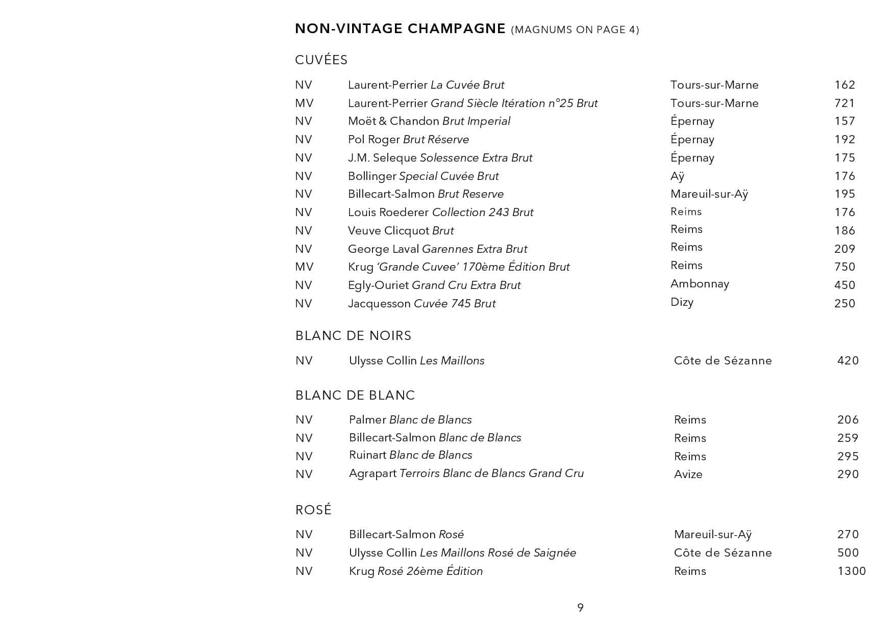 Sails Wine List Page 009