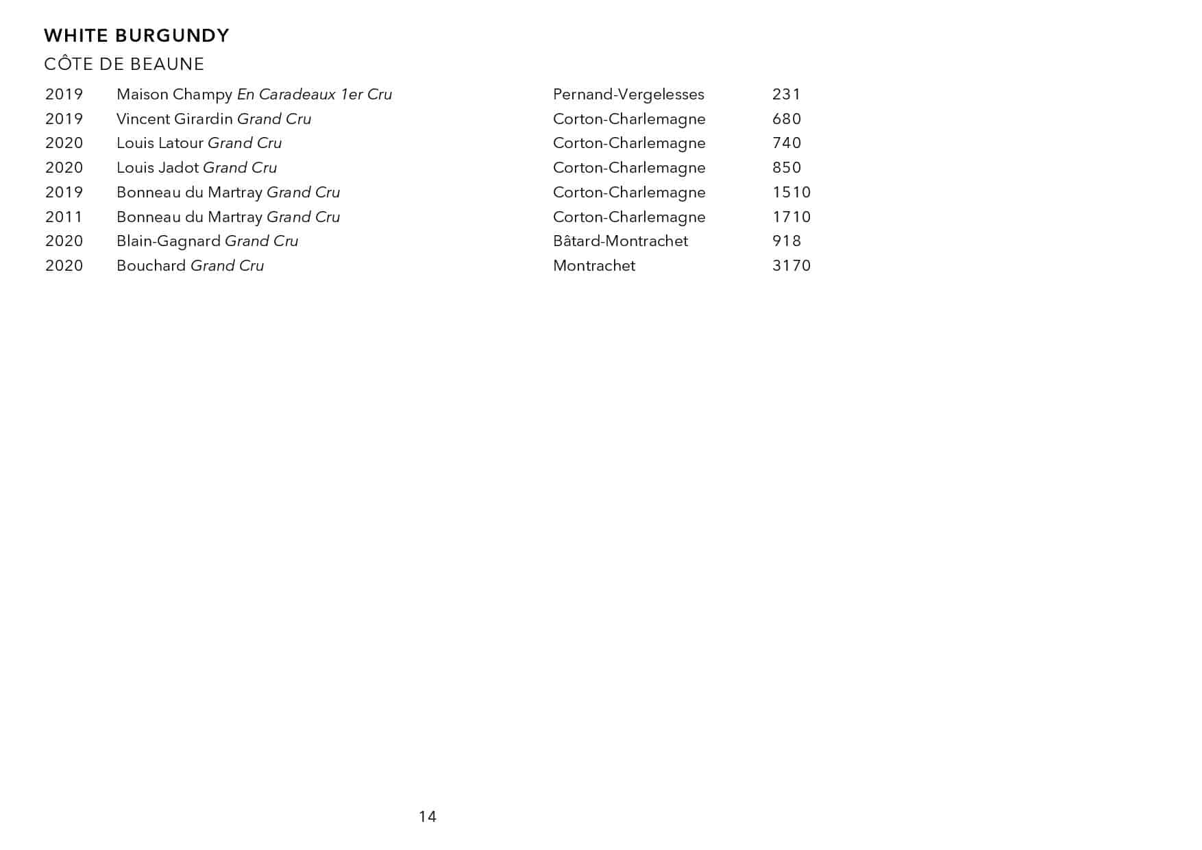 Sails Wine List Page 014
