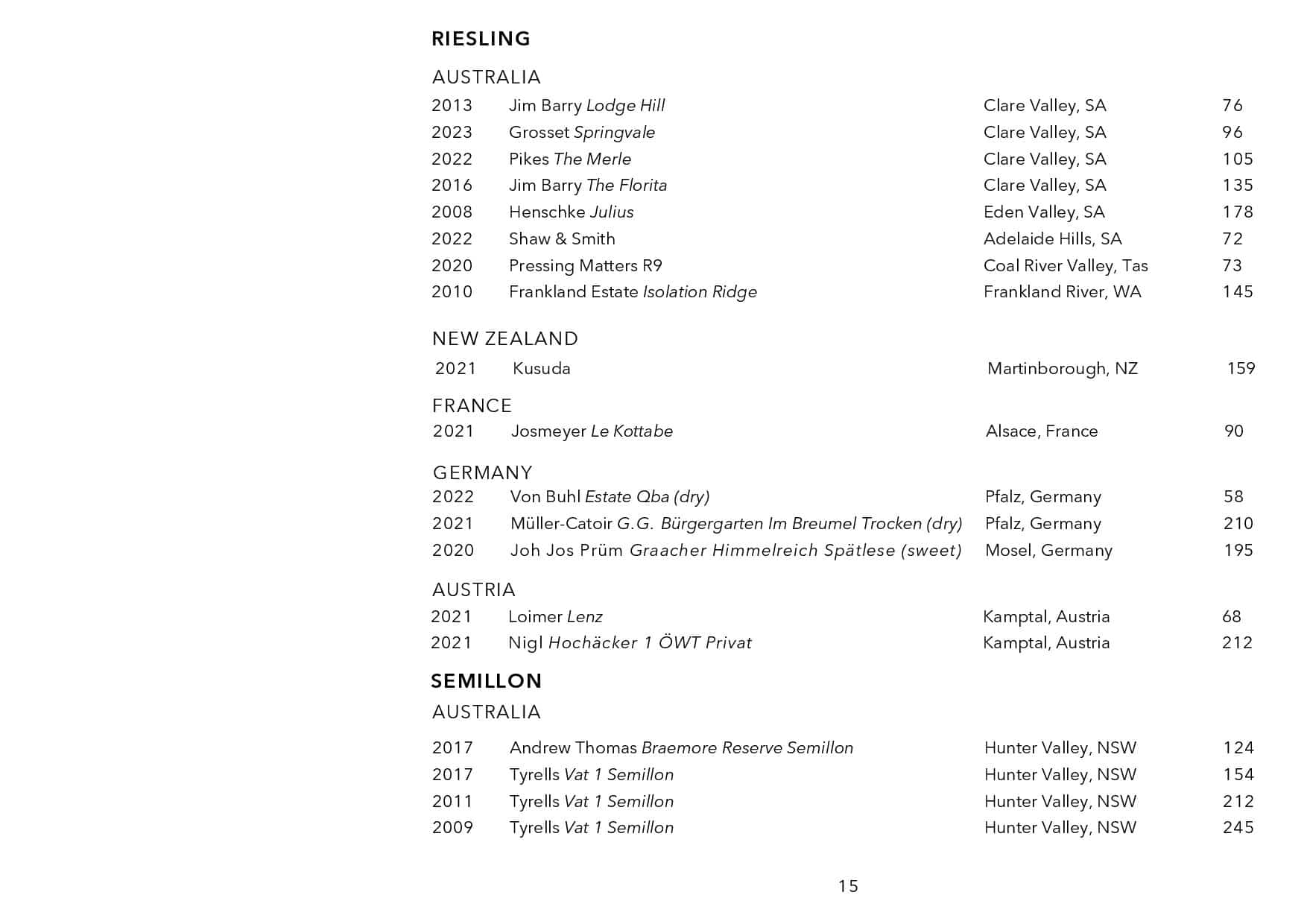 Sails Wine List Page 015