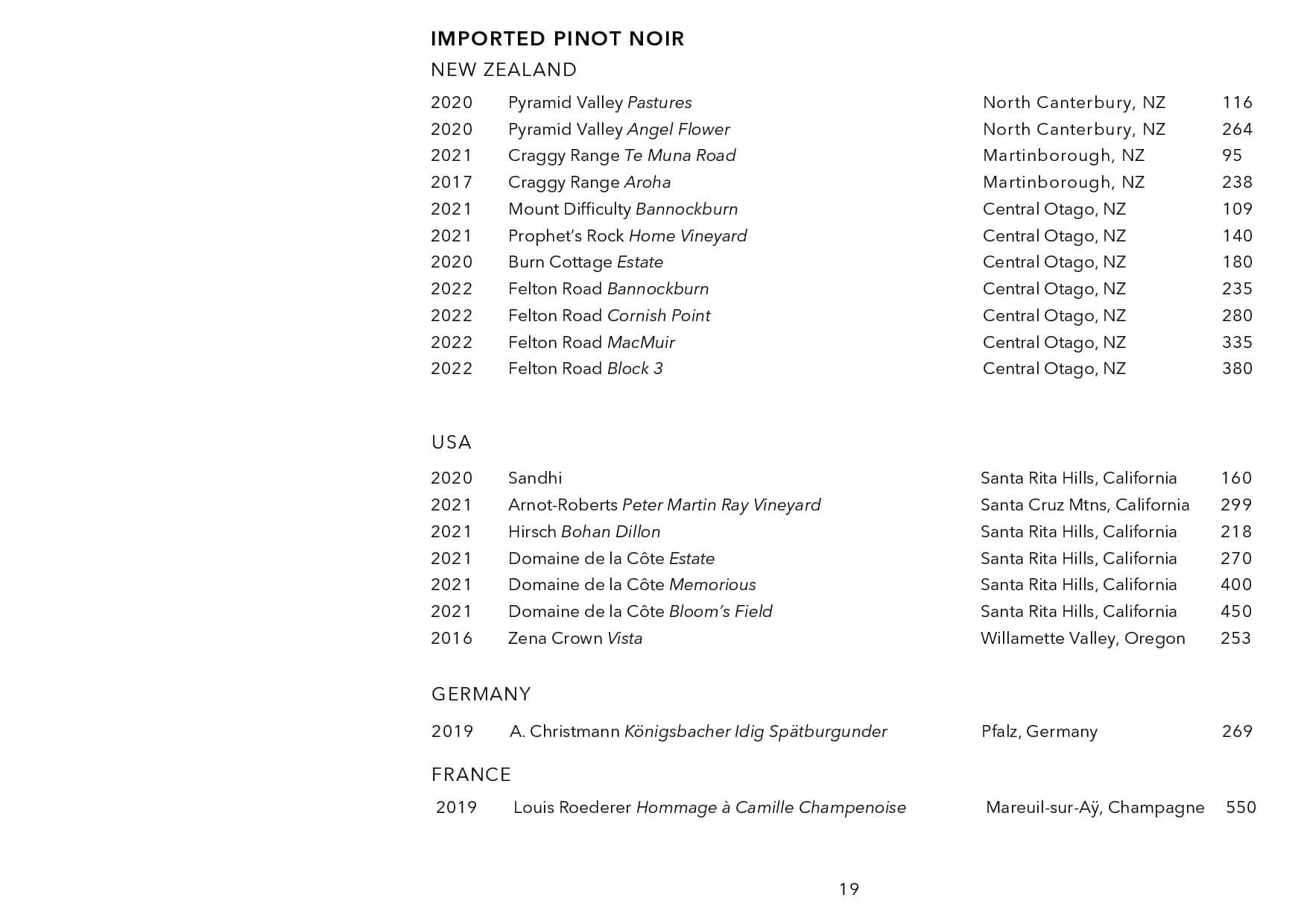 Sails Wine List Page 019