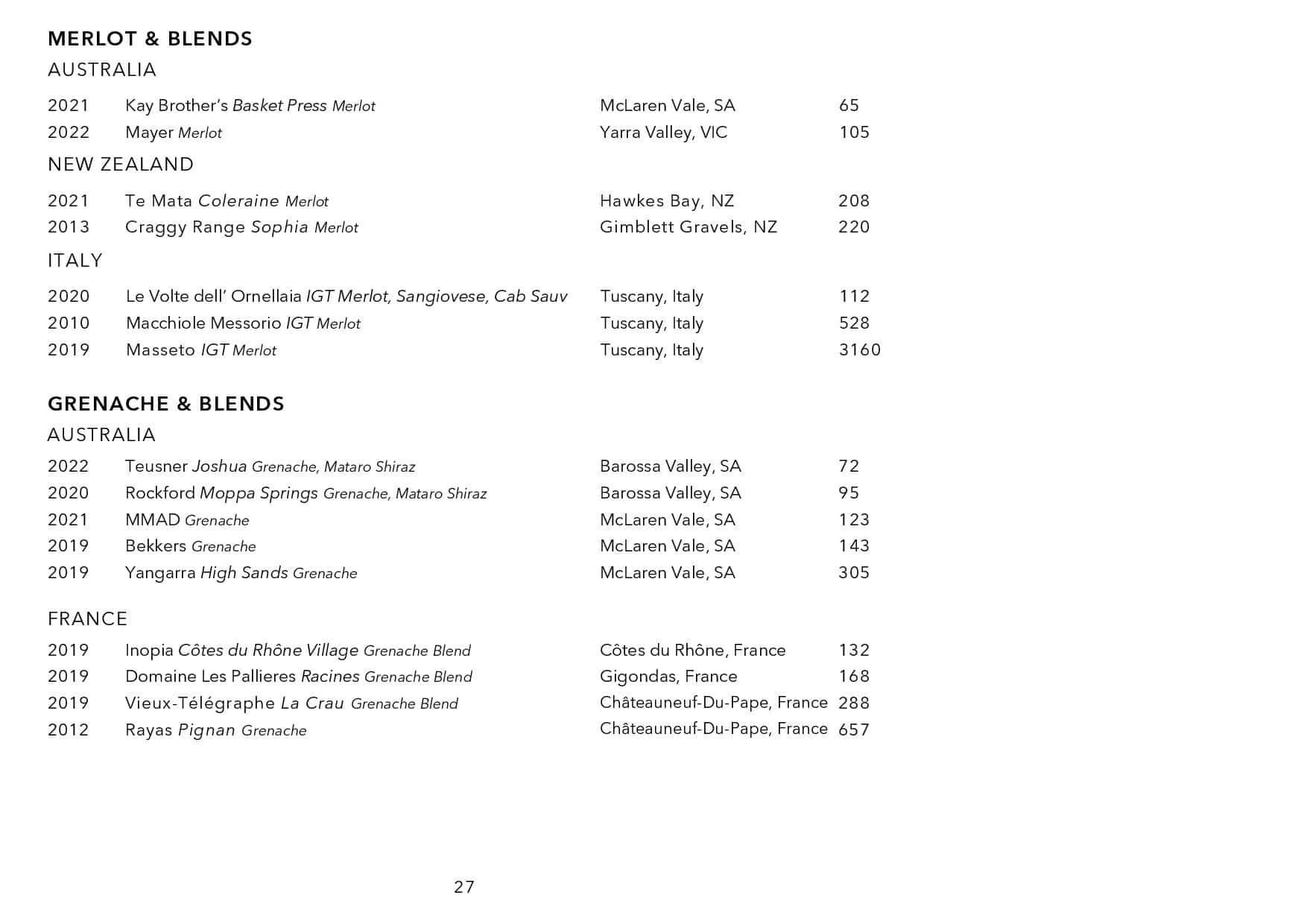 Sails Wine List Page 028