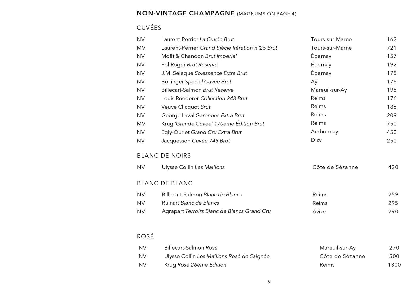 Sails Wine List Page 009